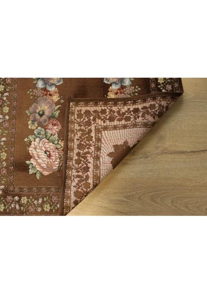 Kınay Kahve Jakarlı Dokuma Goblen Dekoratif Astarsız Saçaksız Şönilli Seccade 70*115 fiyatları