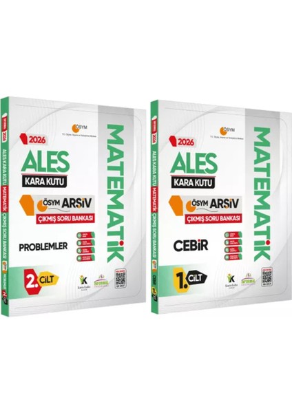 2026 Ales Matematik Kara Kutu 1.-2.cilt Ösym Çıkmış Soru Bankası 2li Set Konu Özetli Dijital Çözümlü