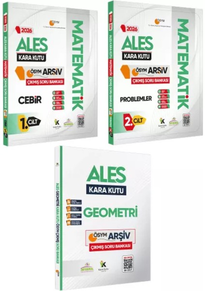 2026 Ales Kara Kutu Matematik 1.-2.cilt ve Geometri 3lü Ösym Çıkmış Soru Bankası Konu Özetli Çözümlü