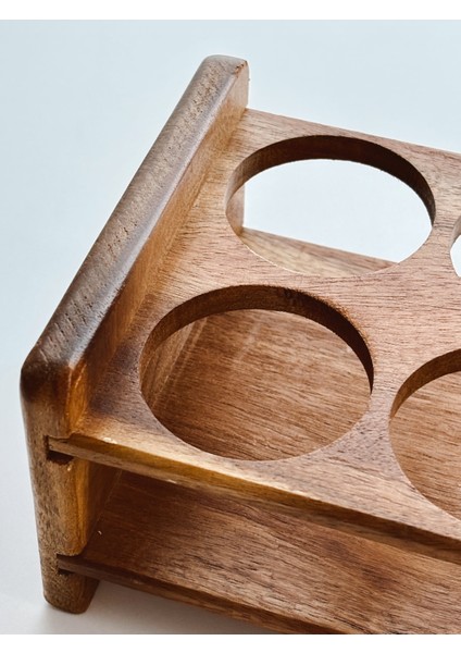 12'li Akasya Kapaklı Standlı Cam Baharatlık