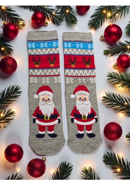 - Yılbaşı Temalı Unisex Çorap – Desenli Özel Tasarım (Hediye Paketli)