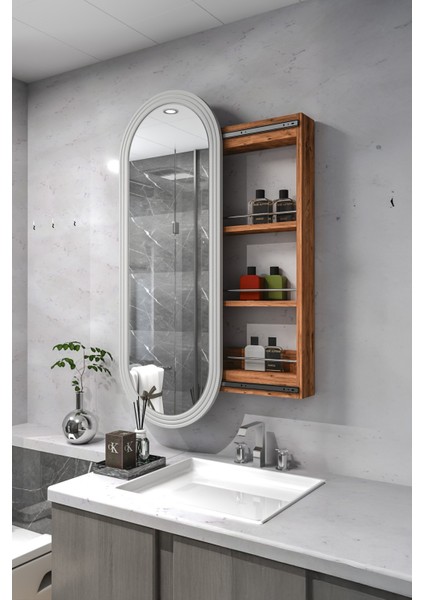 Çok Amaçlı Aynalı Takı Dolabı Mdf Kapak