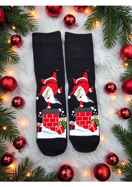 - Yılbaşı Temalı Unisex Çorap – Desenli Özel Tasarım (Hediye Paketli)
