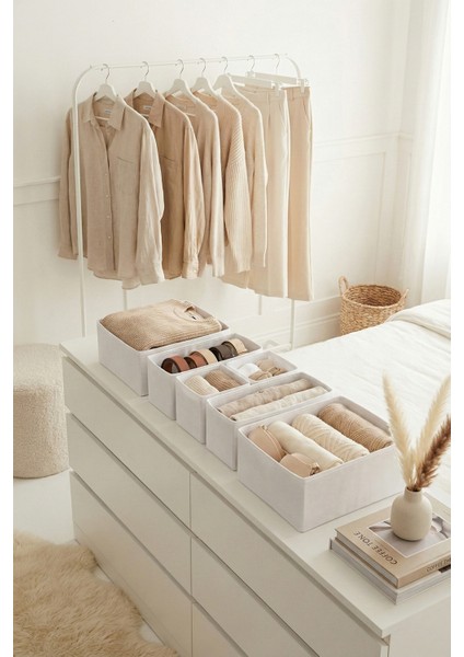 6'lı Çekmece Dolap Içi Düzenleyici Saklama Kutusu Organizer Set