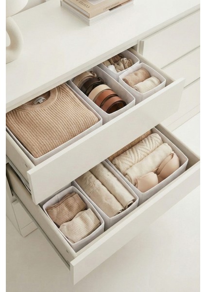 6'lı Çekmece Dolap Içi Düzenleyici Saklama Kutusu Organizer Set modelleri