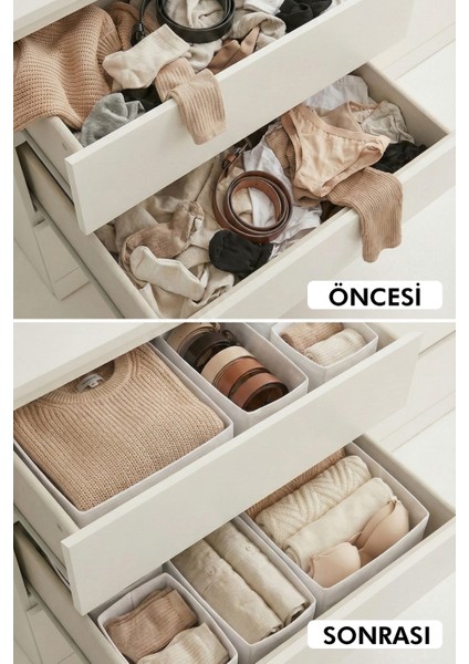 6'lı Çekmece Dolap Içi Düzenleyici Saklama Kutusu Organizer Set fırsatları