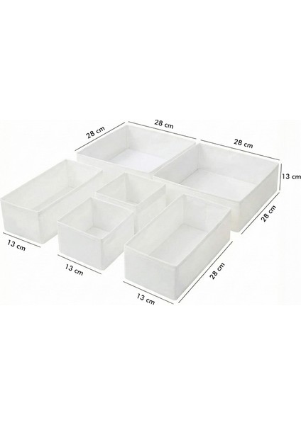 6'lı Çekmece Dolap Içi Düzenleyici Saklama Kutusu Organizer Set indirimleri