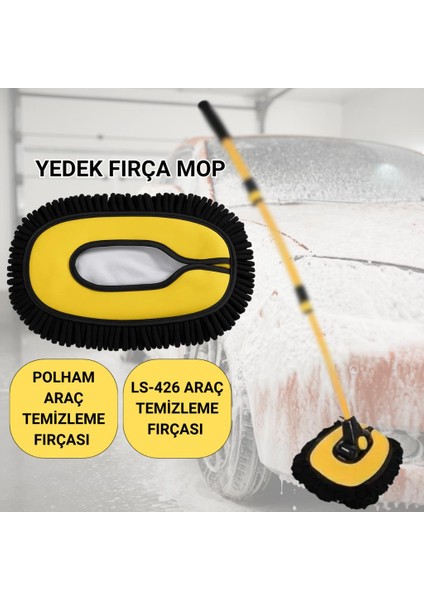 Yedek Araç Yıkama Fırça Bezi, Oto Temizleme Fırçası Yedek Mop, Çizmez, Süper Emici, Kolay Tak-Çıkar