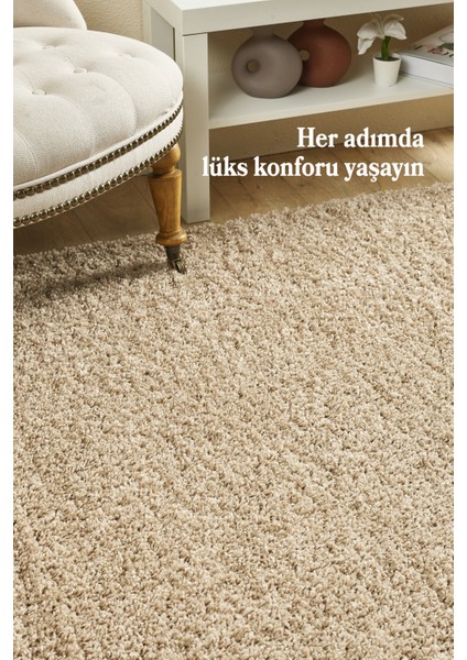Düz Renk Shaggy Salon Oturma Odası Yolluk Bej Halı fiyatları