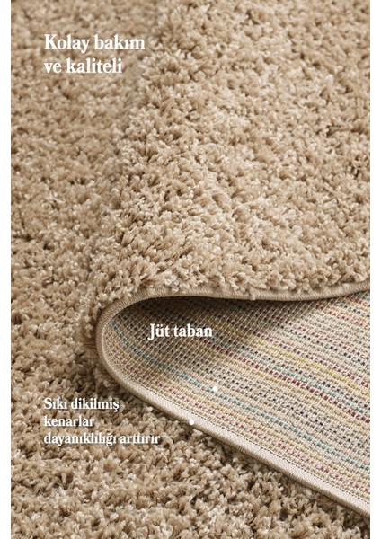 Düz Renk Shaggy Salon Oturma Odası Yolluk Bej Halı indirimleri