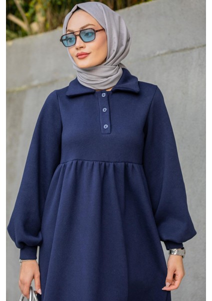 Yakalı Üç Iplik Spor Robalı Elbise-Laci fiyatları