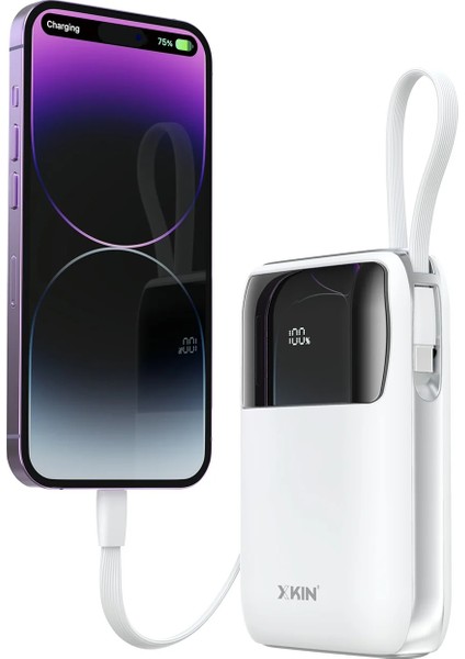 Ultra Hızlı 20000MAH Güç Bankası | Dahili Kablolar 22.5W Dijital Ekranlı USB ve 20W Usb-C Güç Dağıtımı Powerbank modelleri