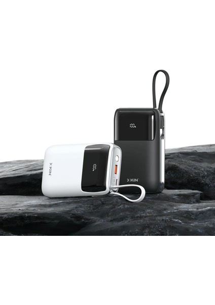 Ultra Hızlı 20000MAH Güç Bankası | Dahili Kablolar 22.5W Dijital Ekranlı USB ve 20W Usb-C Güç Dağıtımı Powerbank