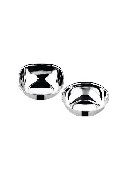304 Kalite Paslanmaz Mini Kare Kase 9.3 cm 6 Adet