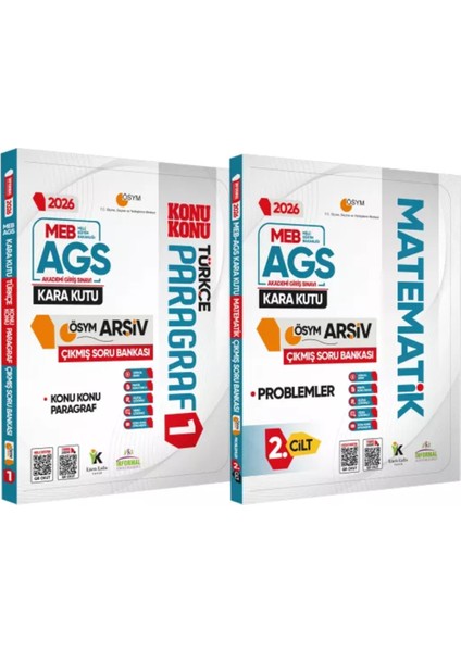 2026 Meb-Ags Kara Kutu Paragraf ve Problemler Ösym Çıkmış Soru Bankası 2li Set Konu Özetli Çözümlü