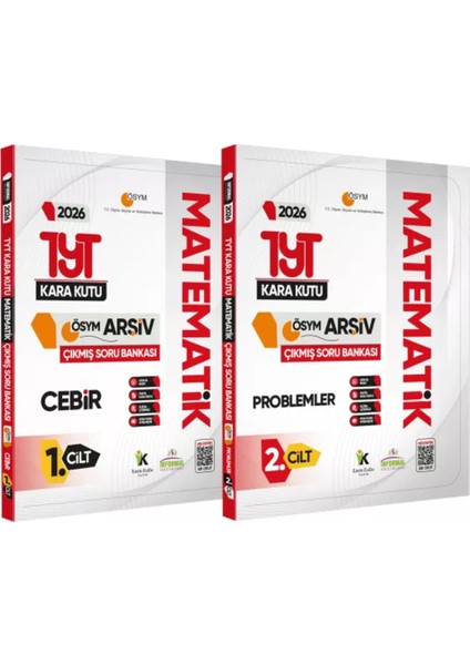 2026 Yks Tyt Matematik Kara Kutu 1.-2.cilt Ösym Çıkmış Soru Bankası 2li Set Özetli Dijital Çözümlü