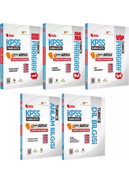 2026 Kpss Türkçe Kara Kutu Ösym Çıkmış Soru Bankası 5li Set Konu Özetli Dijital Çözümlü