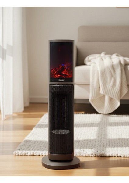 German OBEN Grey Series Seramik Kule Tipi Fanlı Isıtıcı Dijital Ekran Şömine Efektli Uzaktan Kumandalı fırsatları