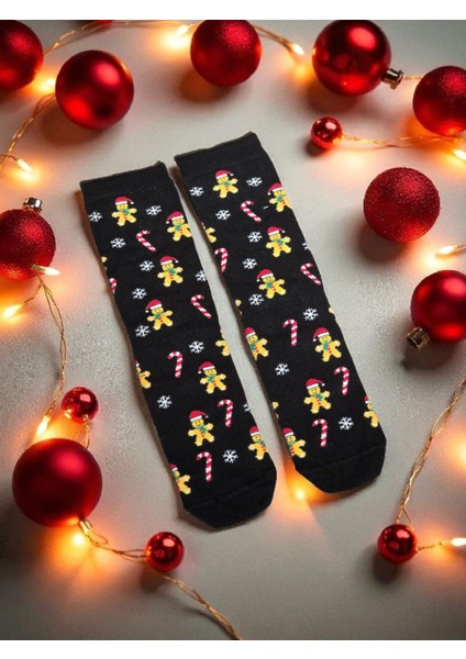 - Yılbaşı Temalı Unisex Çorap – Desenli Özel Tasarım (Hediye Paketli)