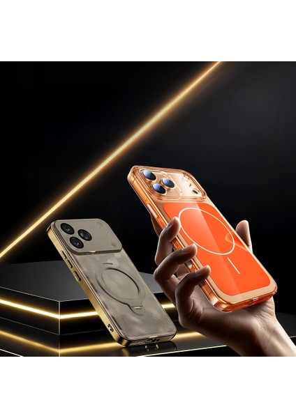 iPhone Uyumlu 17 Pro Kılıf Zore M-Safe Şarj Özellikli Şeffaf Kamera Kontrol Butonlu Lugano Kapak fiyatları