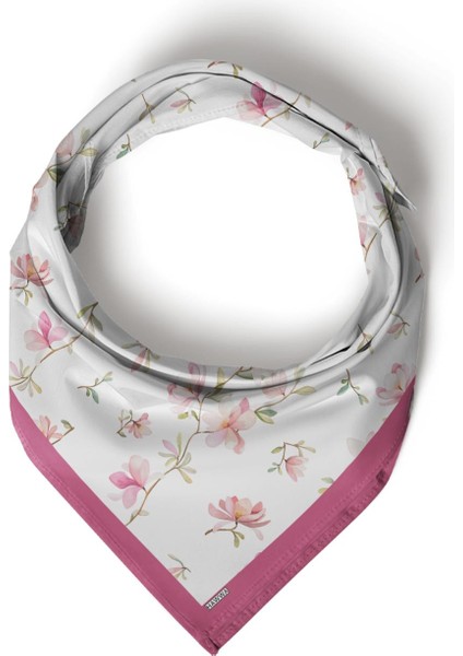Pembe Çiçek Desenli Bandana Fular fırsatları