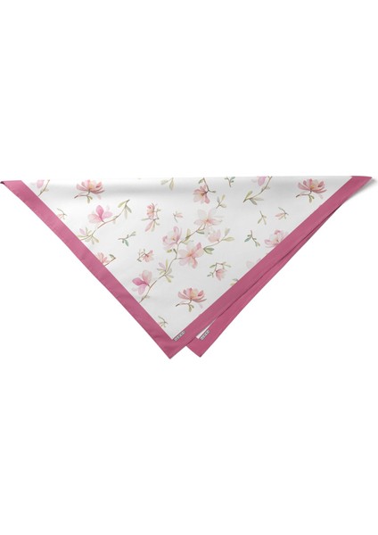 Pembe Çiçek Desenli Bandana Fular indirimleri