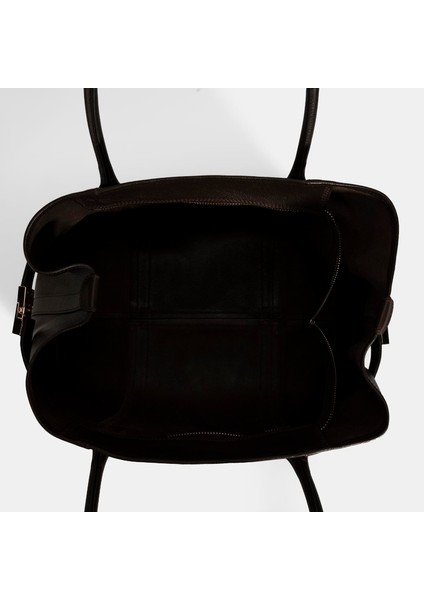 Kadın Kahve Cüzdan Aksesuarlı Deri Omuz Çantası