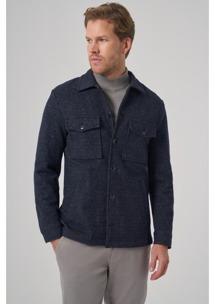 Erkek Lacivert Worker Gömlek Ceket
