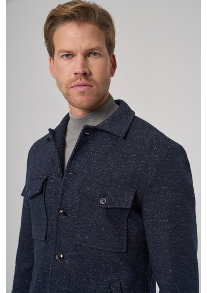 Erkek Lacivert Worker Gömlek Ceket modelleri