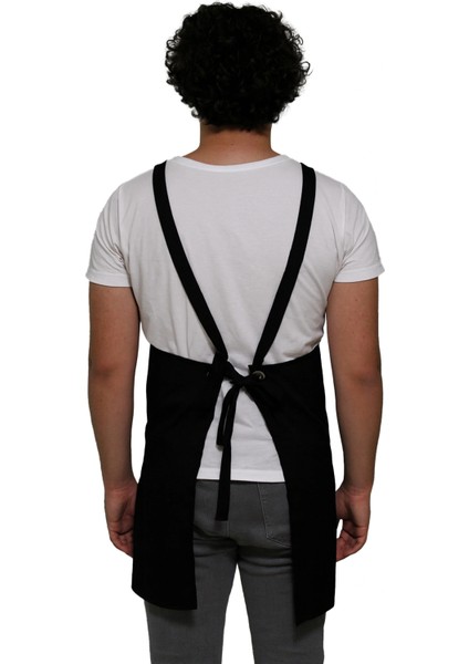 Barbanza Siyah Askılı Şef Önlüğü – Dayanıklı Kumaş, Mutfak ve Barista Önlüğü fiyatları