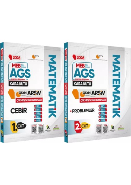 2026 Meb Ags Matematik Kara Kutu 1.-2.cilt Ösym Çıkmış Soru Bankası 2li Set Özetli Dijital Çözümlü