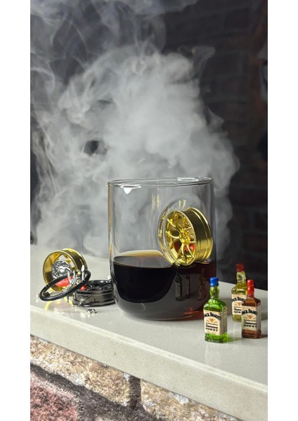 Altın Jant Figürlü Viski Bardak