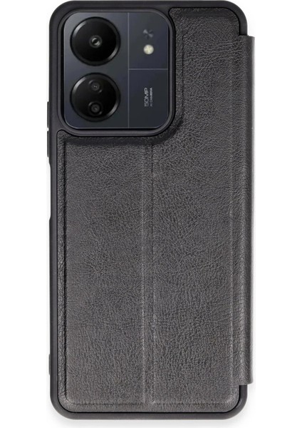 MYT09 Xiaomi Redmi 13C Kılıf Flip Cover - Siyah