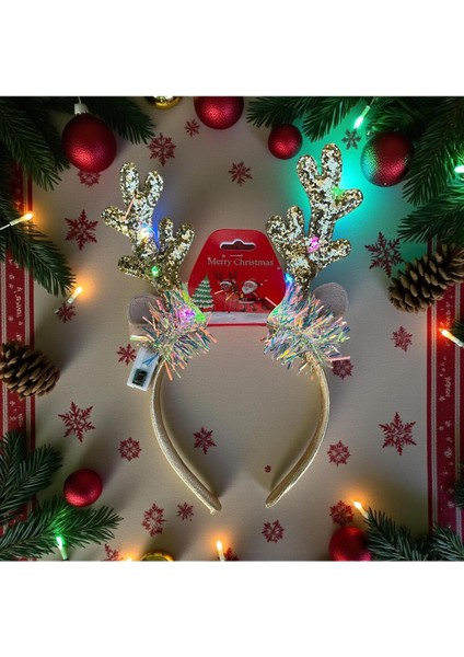 Işıklı Geyik Boynuzu Yılbaşı Taçı, Led’li Noel Parti Tacı modelleri