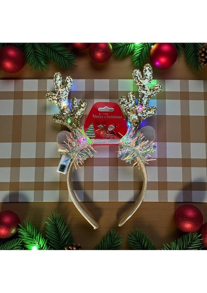 Işıklı Geyik Boynuzu Yılbaşı Taçı, Led’li Noel Parti Tacı indirimleri