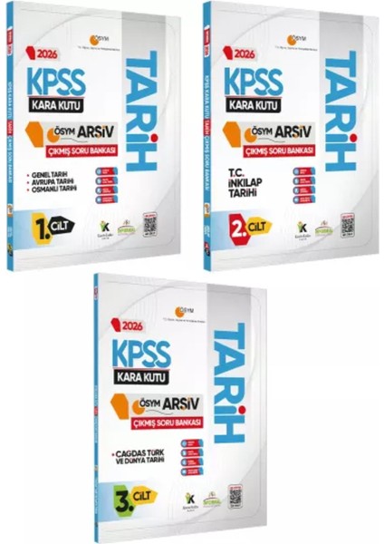 2026 Kpss Tarih Kara Kutusu 3lü Modüler Set Ösym Çıkmış Soru Bankası Konu Özetli Dijital Çözümlü