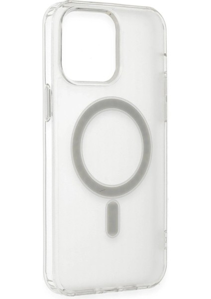 MYT09 iPhone 14 Pro Max Kılıf Matte Şeffaf Magneticsafe - Şeffaf