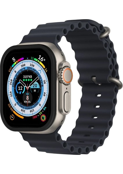 MYT09 Apple Watch Ultra 49MM Alüminyum Kasa Cam Ekran Koruyucu - Siyah fiyatları
