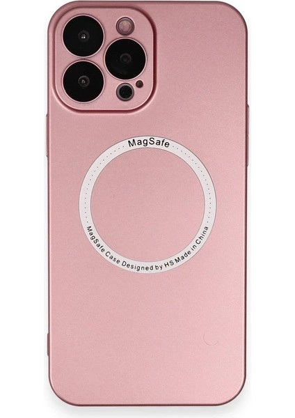 MYT09 iPhone 13 Pro Kılıf Jack Magneticsafe Lens Silikon - Rose Gold