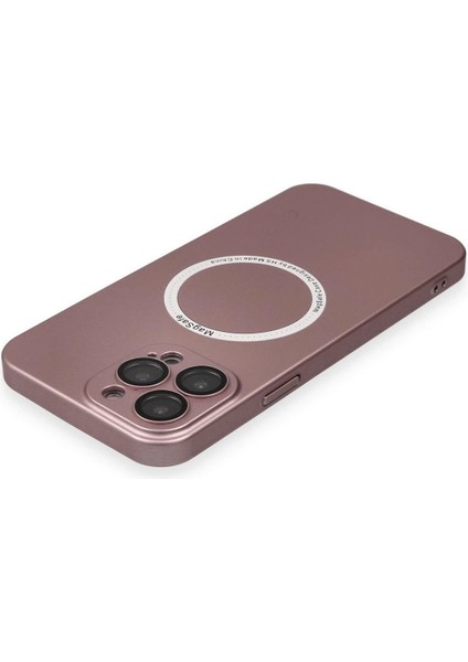 MYT09 iPhone 13 Pro Kılıf Jack Magneticsafe Lens Silikon - Rose Gold