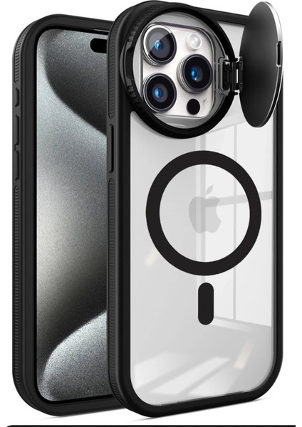 MYT09 iPhone 15 Pro Kılıf Teleskop Lens Magsafe Silikon Kapak - Siyah fiyatları
