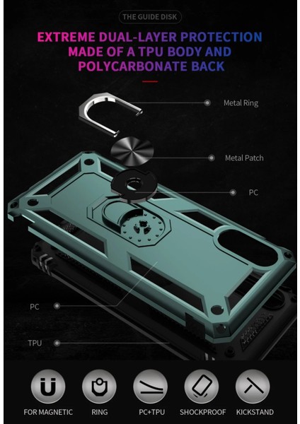 MYT09 Samsung Galaxy A02 Kılıf Sofya Yüzüklü Silikon Kapak - Yeşil