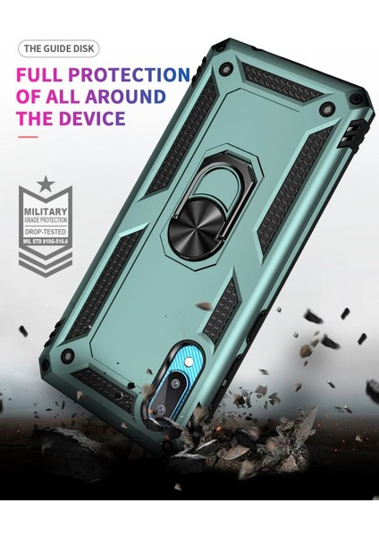 MYT09 Samsung Galaxy A02 Kılıf Sofya Yüzüklü Silikon Kapak - Yeşil