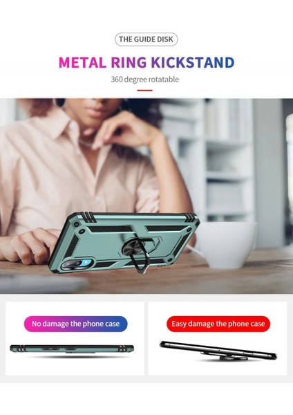 MYT09 Samsung Galaxy A02 Kılıf Sofya Yüzüklü Silikon Kapak - Yeşil