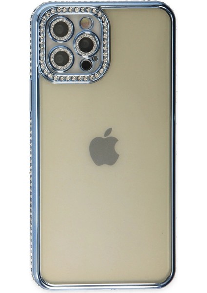 MYT09 iPhone 12 Pro Kılıf Joke Taşlı Silikon - Mavi fiyatları