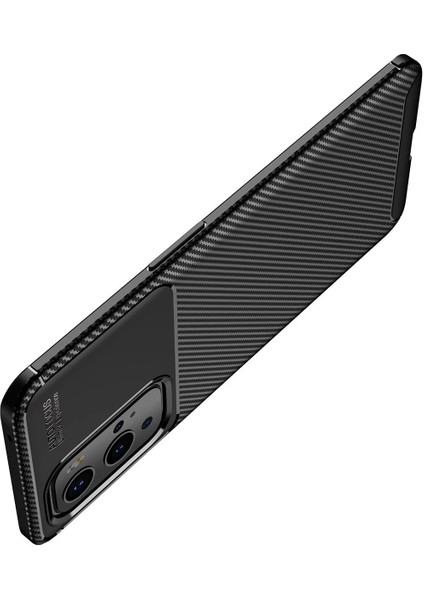 MYT09 One Plus 9 Pro Kılıf Auto Focus Karbon Kapak - Siyah