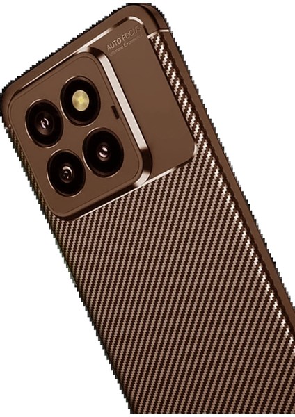 MYT09 Xiaomi Mi 14T Pro Kılıf Auto Focus Karbon Kapak - Kahverengi fırsatları