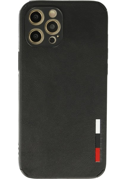 MYT09 iPhone 12 Pro Max Kılıf Loop Deri Silikon - Siyah