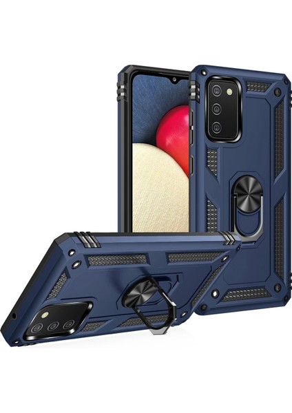 MYT09 Samsung Galaxy A02S Kılıf Sofya Yüzüklü Silikon Kapak - Lacivert fiyatları