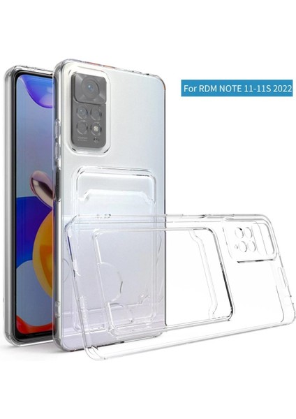 MYT09 Xiaomi Redmi Note 11 Kılıf Kart Şeffaf Silikon - Şeffaf